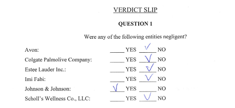 Verdict sheet